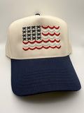 bows & scallops — flag hat