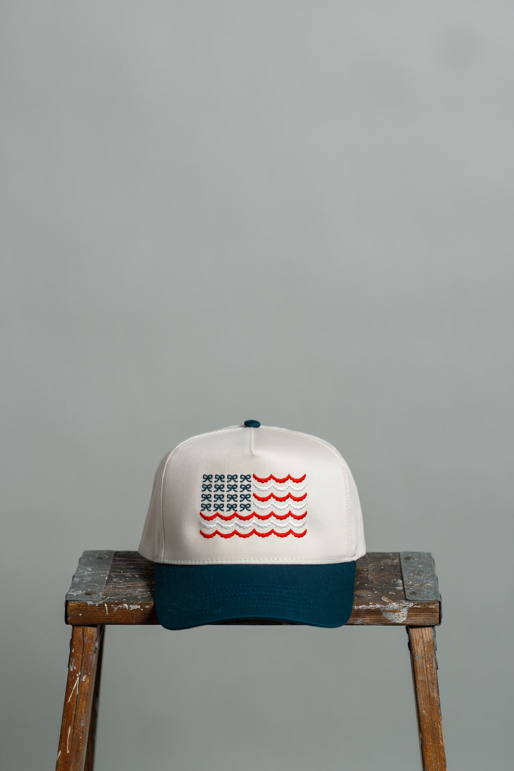 bows & scallops — flag hat
