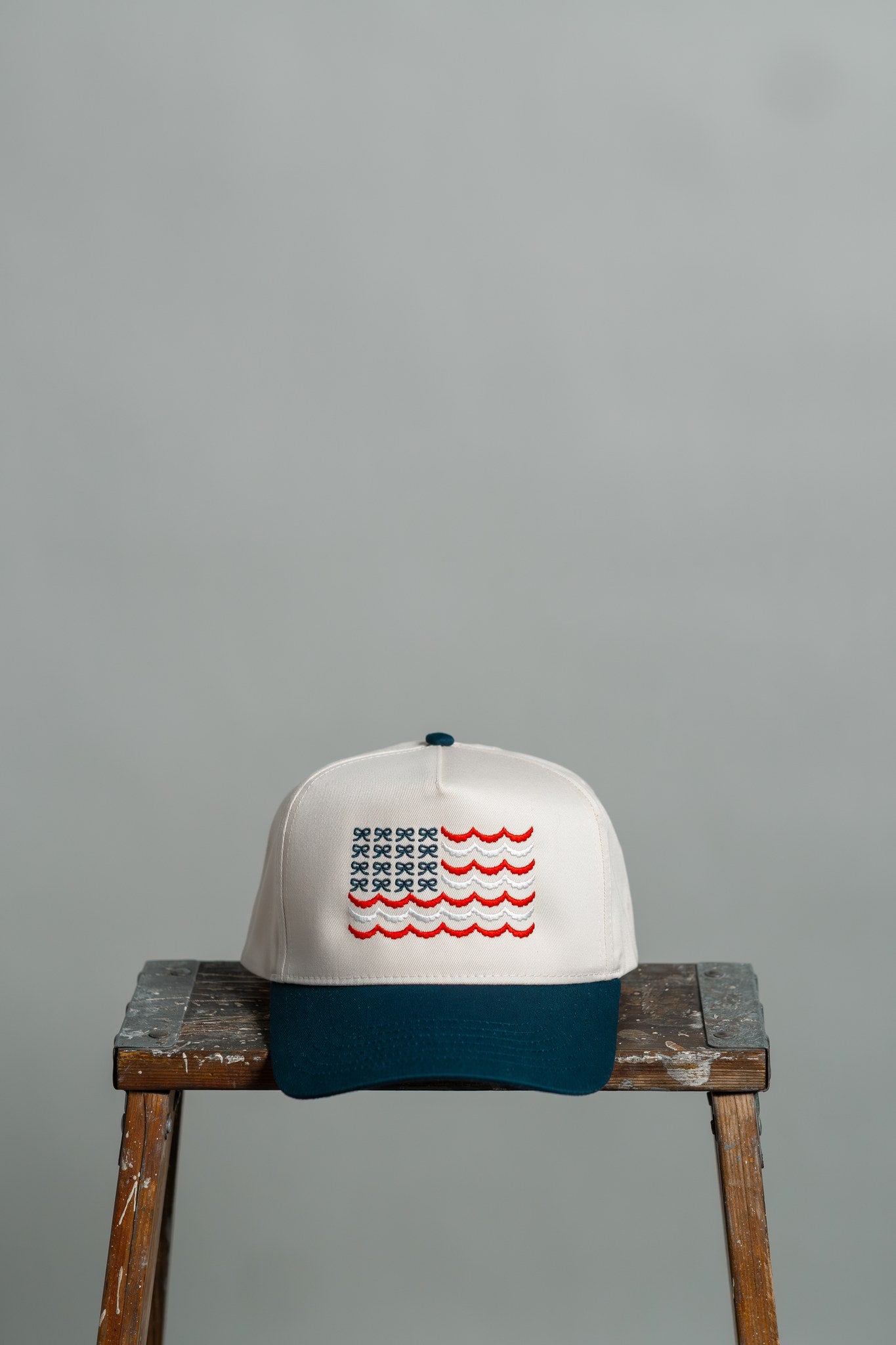 bows & scallops — flag hat