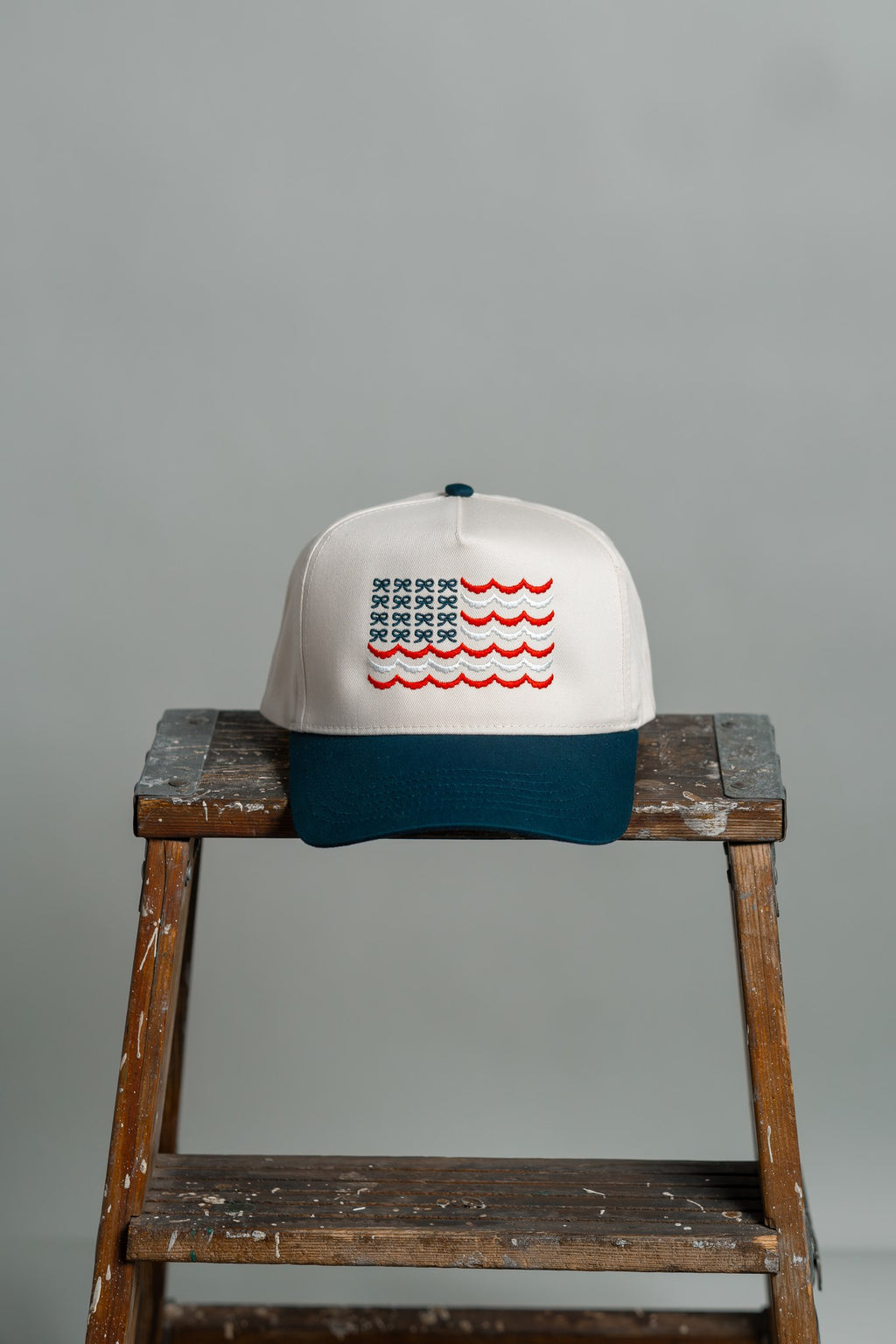 bows & scallops — flag hat