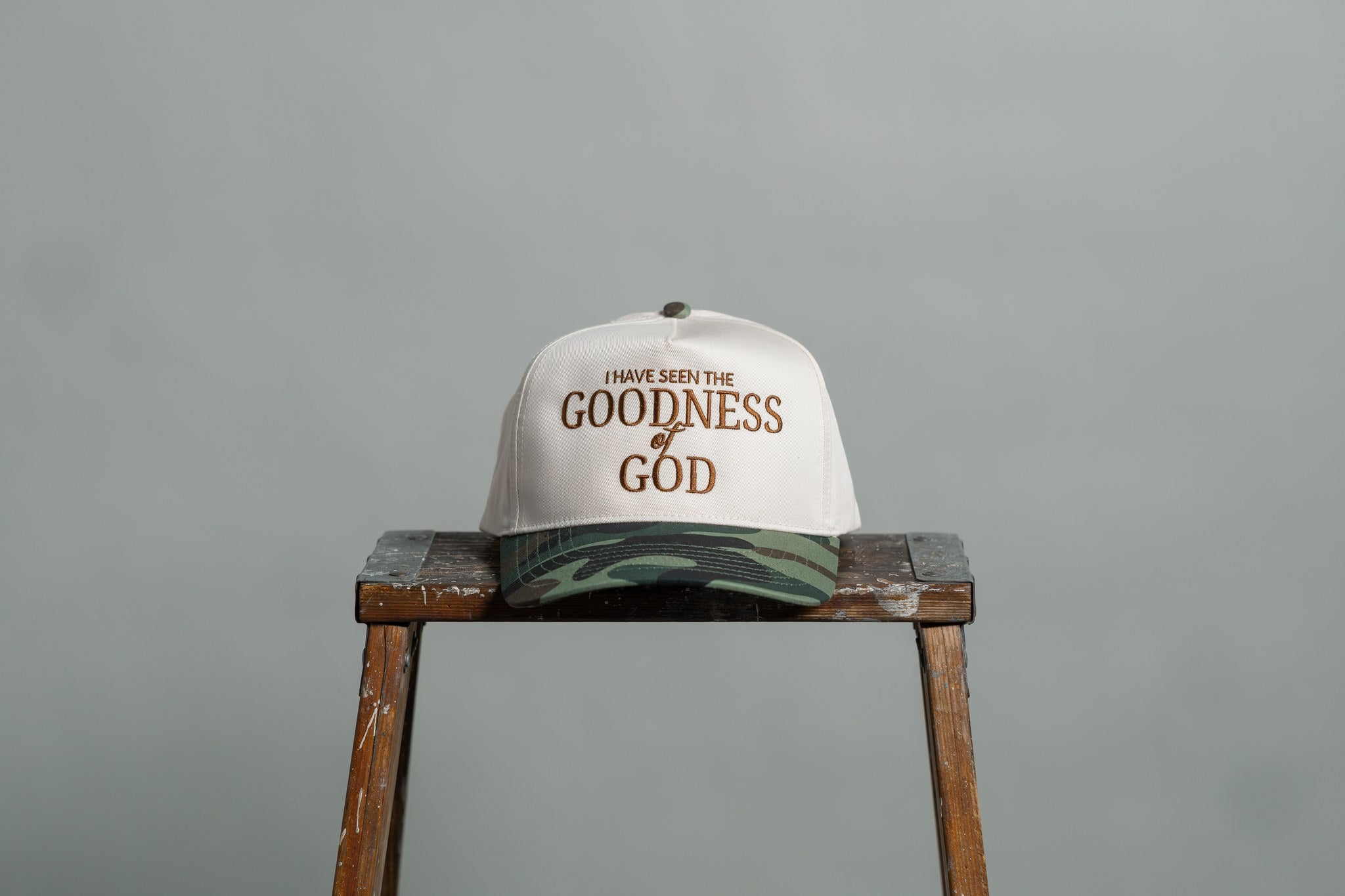 i have seen the goodness of God — camo brim hat