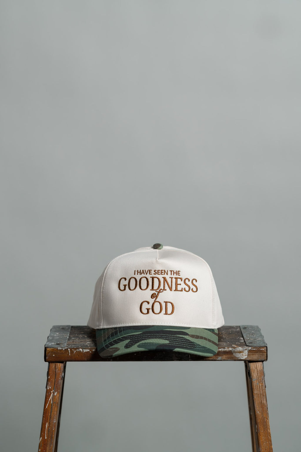 i have seen the goodness of God — camo brim hat
