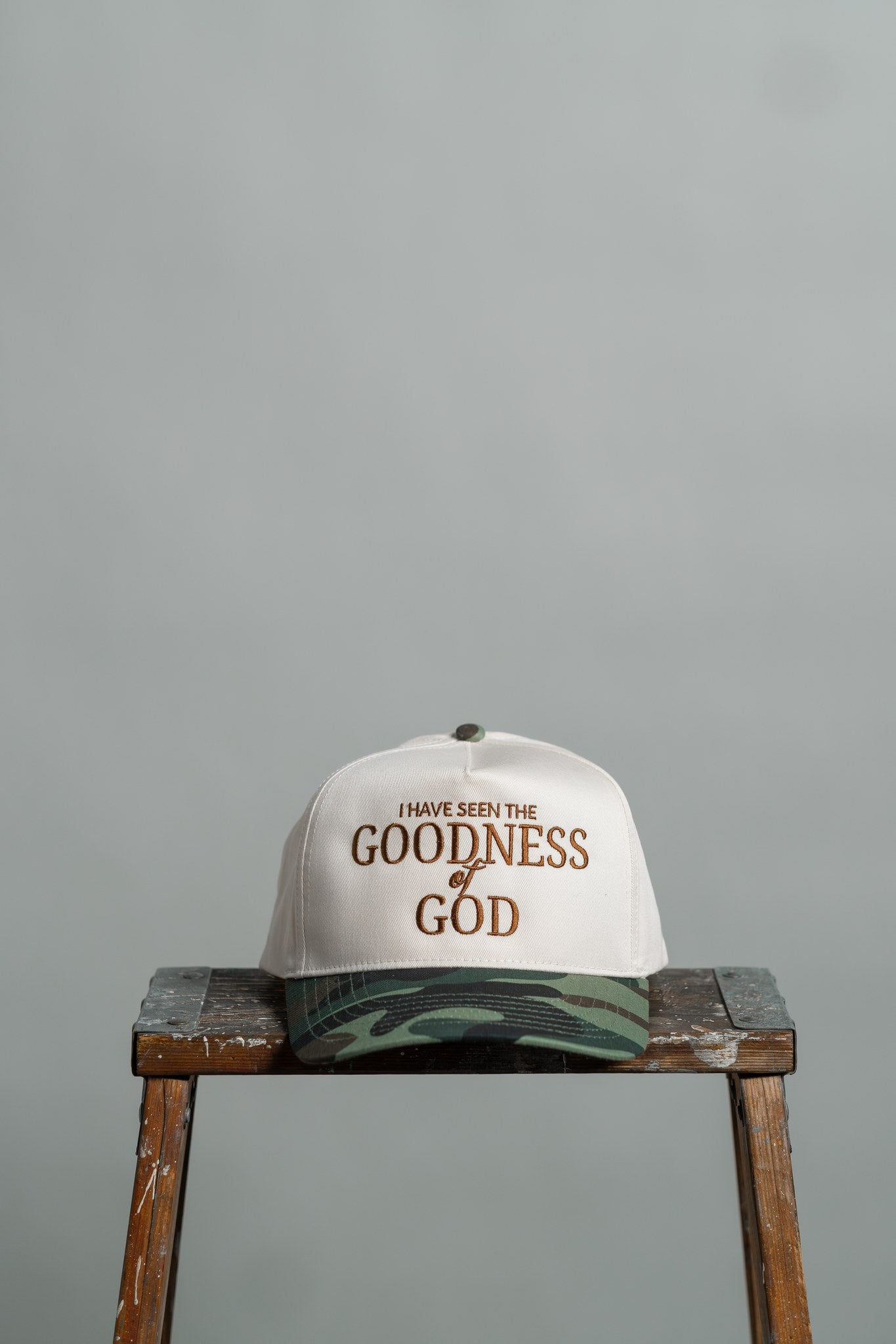 i have seen the goodness of God — camo brim hat